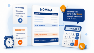 Cómo entender una nómina: devengos, deducciones y líquido a percibir